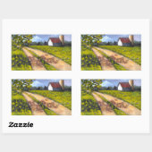 Sticker Rectangulaire Paysage agricole : Peinture du paysage rural, Gran (Feuille)