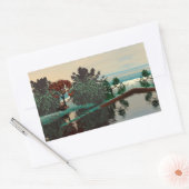 Sticker Rectangulaire PAYSAGE ALIEN, ARBRES, HYPERION LAGON Sci Fi (Enveloppe)