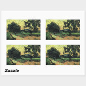 Sticker Rectangulaire Paysage avec Château d'Auvers par Vincent van Gogh (Feuille)