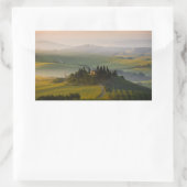 Sticker Rectangulaire Paysage des collines toscanes au lever du soleil (Sac)