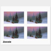 Sticker Rectangulaire Paysage d'hiver Caspar David Friedrich (Feuille)