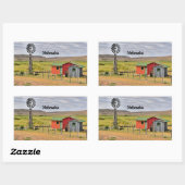 Sticker Rectangulaire paysage du Nebraska (Feuille)