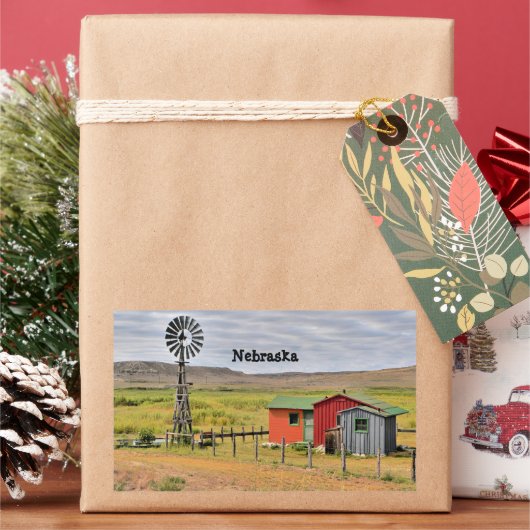 Sticker Rectangulaire paysage du Nebraska (vacances)