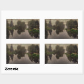 Sticker Rectangulaire Paysage du Vieux Monde Peinture d'Art (Feuille)