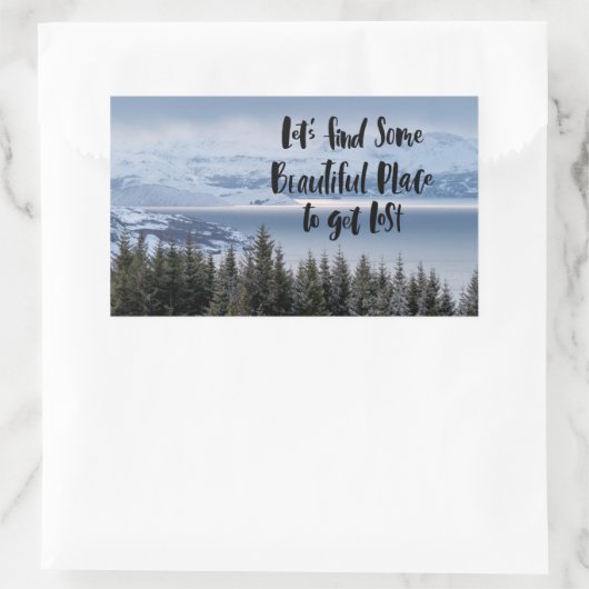 Sticker Rectangulaire Paysage hiver serein (Sac)