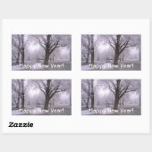 Sticker Rectangulaire Paysage hivernal (Feuille)