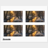 Sticker Rectangulaire Paysage hivernal (généré par AI) (Feuille)