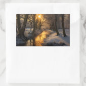Sticker Rectangulaire Paysage hivernal (généré par AI) (Sac)