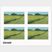 Sticker Rectangulaire Paysage rural (Feuille)
