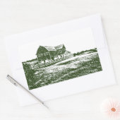 Sticker Rectangulaire Paysage rural maison de ferme de style coupe (Enveloppe)