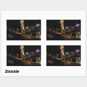 Sticker Rectangulaire Paysage urbain de Cincinnati (Feuille)