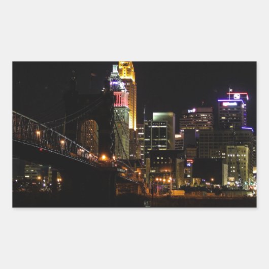 Sticker Rectangulaire Paysage urbain de Cincinnati (Devant)