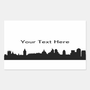 Sticker Rectangulaire Paysage urbain de silhouette d'horizon de Londres