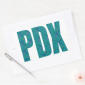 Sticker Rectangulaire PDX Portland - Texte du tapis de l'aéroport (Enveloppe)