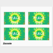 Sticker Rectangulaire Peace Be With You : Inspirant Vert et Jaune (Feuille)