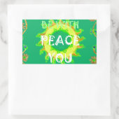 Sticker Rectangulaire Peace Be With You : Inspirant Vert et Jaune (Sac)
