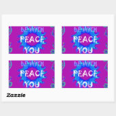 Sticker Rectangulaire Peace Be With You Inspiration Print (Feuille)