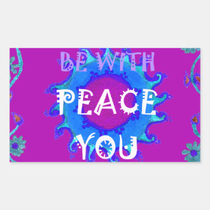 Sticker Rectangulaire Peace Be With You Inspiration Print