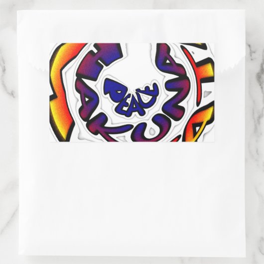 Sticker Rectangulaire "Peace Hakuna Matata" (Sac)
