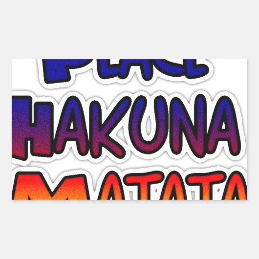 Sticker Rectangulaire Peace Hakuna Matata Gradient Art (Devant)