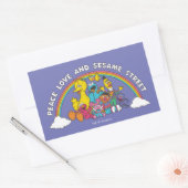 Sticker Rectangulaire Peace, Love and Sesame Street (Enveloppe)