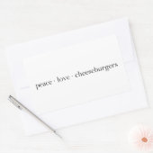Sticker Rectangulaire Peace Love Cheeseburgers (Enveloppe)