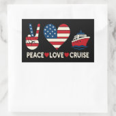 Sticker Rectangulaire Peace Love Cruise USA Vacances Vibes (Sac)