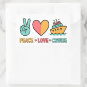 Sticker Rectangulaire Peace Love Cruise Vacances (Sac)