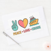 Sticker Rectangulaire Peace Love Cruise Vacances (Enveloppe)