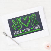 Sticker Rectangulaire Peace Love Cure Lymphoma Sensibilisation (Enveloppe)
