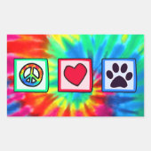 Sticker Rectangulaire Peace, love, dog; pavprint (Devant)