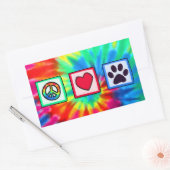 Sticker Rectangulaire Peace, love, dog; pavprint (Enveloppe)