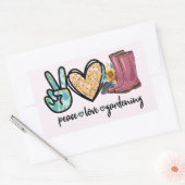 Sticker Rectangulaire Peace Love Gardening (Enveloppe)