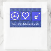 Sticker Rectangulaire Peace Love Kayaking (Sac)
