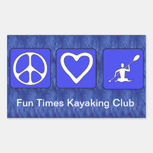 Sticker Rectangulaire Peace Love Kayaking