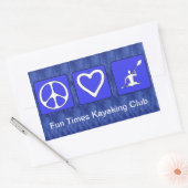 Sticker Rectangulaire Peace Love Kayaking (Enveloppe)
