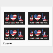 Sticker Rectangulaire Peace Love New York (Feuille)
