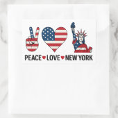 Sticker Rectangulaire Peace Love New York (Sac)