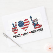 Sticker Rectangulaire Peace Love New York (Enveloppe)