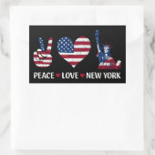 Sticker Rectangulaire Peace Love New York (Sac)