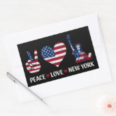 Sticker Rectangulaire Peace Love New York (Enveloppe)