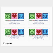 Sticker Rectangulaire Peace Love Pathologie (Feuille)