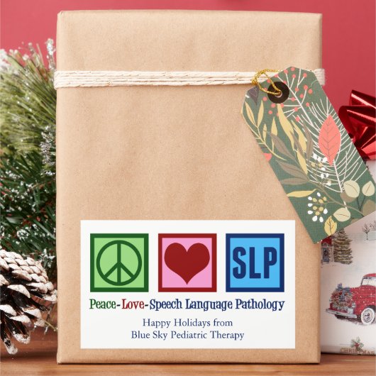 Sticker Rectangulaire Peace Love Pathologie (vacances)