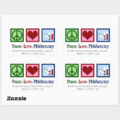 Sticker Rectangulaire Peace Love Phlebotomy Cute Custom Phlebotomist (Feuille)
