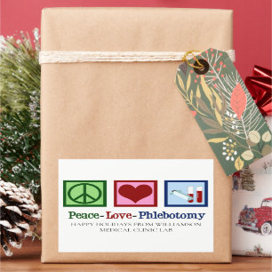 Sticker Rectangulaire Peace Love Phlebotomy Cute Custom Phlebotomist
