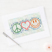 Sticker Rectangulaire Peace Love Smile (Enveloppe)