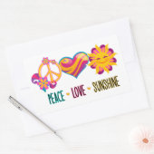 Sticker Rectangulaire Peace Love Sunshine (Enveloppe)