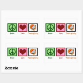Sticker Rectangulaire Peace Love Thanksgiving (Feuille)