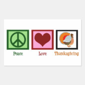 Sticker Rectangulaire Peace Love Thanksgiving (Devant)