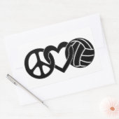 Sticker Rectangulaire Peace Love Volley (Enveloppe)